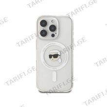 Karl Lagerfeld Magsafe IML Karl Head Hard Case iPhone 16 Pro KLOHMP16LHLSKIH White მობილური ტელეფონის ქეისი