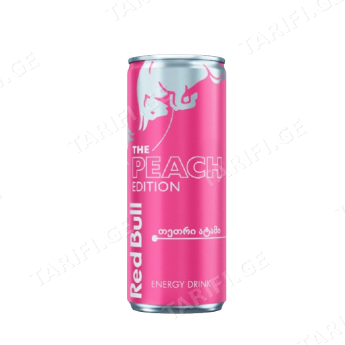 ენერგეტიკული / თეთრი ატმის გემოთი / რედბული / Red Bull / 250 მლ
