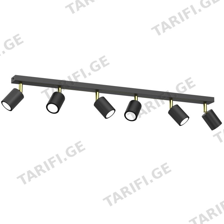 სპოტი Luminex Striper 6 GU10 ლითონი შავი ოქროსფერი 4517