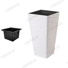 ქოთანი ყვავილის FORM PLASTIC sahara dunes slim kwadrat 40 white