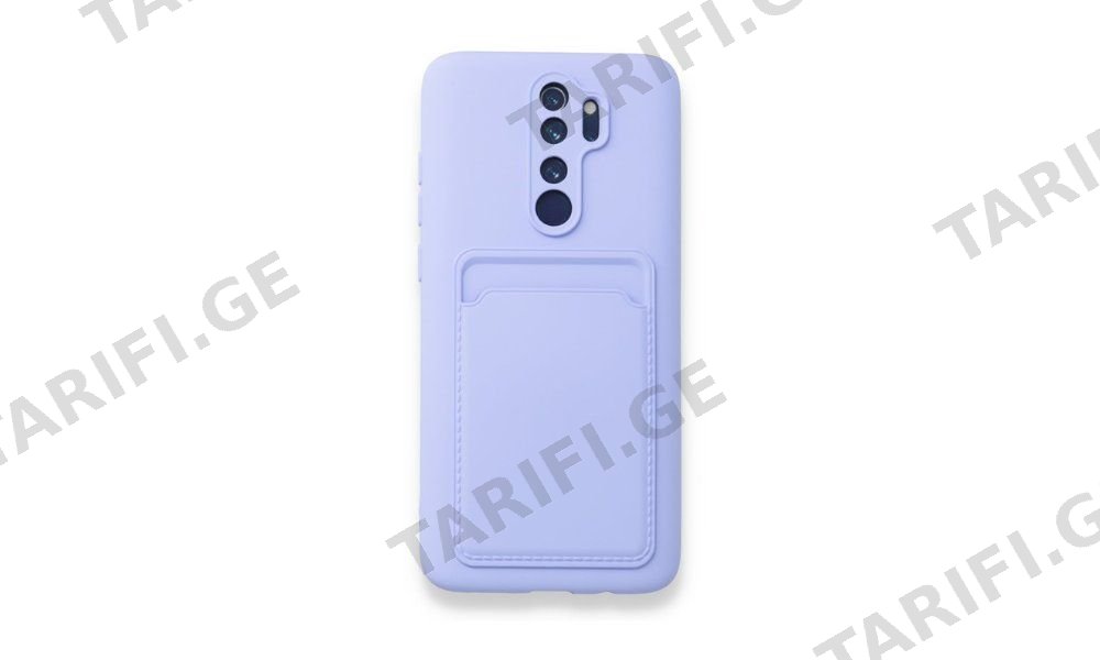 Xiaomi Redmi Note 8 Pro Kelvin Case ბარათის ჩასადებით სილიკონის ქეისი - იასამნისფერი