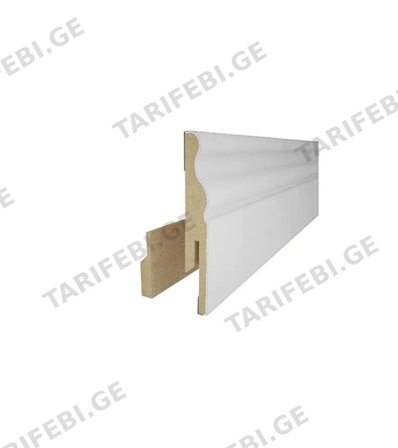 ლამინ. იატაკის პლინტუსი MDF 16*100*2800 SPR-5070 შესაღები #3082 MATT BUTE WHITE მწარ. AGT