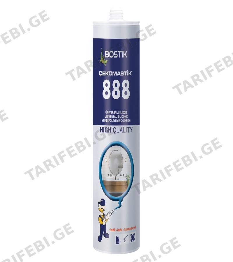 სილიკონი უნივერსალი Cekomastik 888 ნაცრისფერი 280 მლ BOSTIK