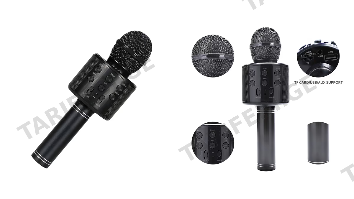 HANDHELD WS-858 უსადენო კარაოკე მიკროფონი შავი