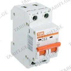 ავტომატური ამომრთველი TDM SQ0206-0099 2P C63