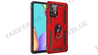Samsung Galaxy A52 Sofia Ring Case სილიკონის ქეისი ბეჭდით - წითელი