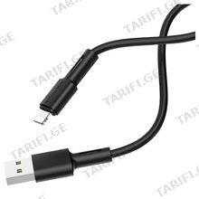 BOROFONE BX31 Soft silicone charging data cable for Lightning Black