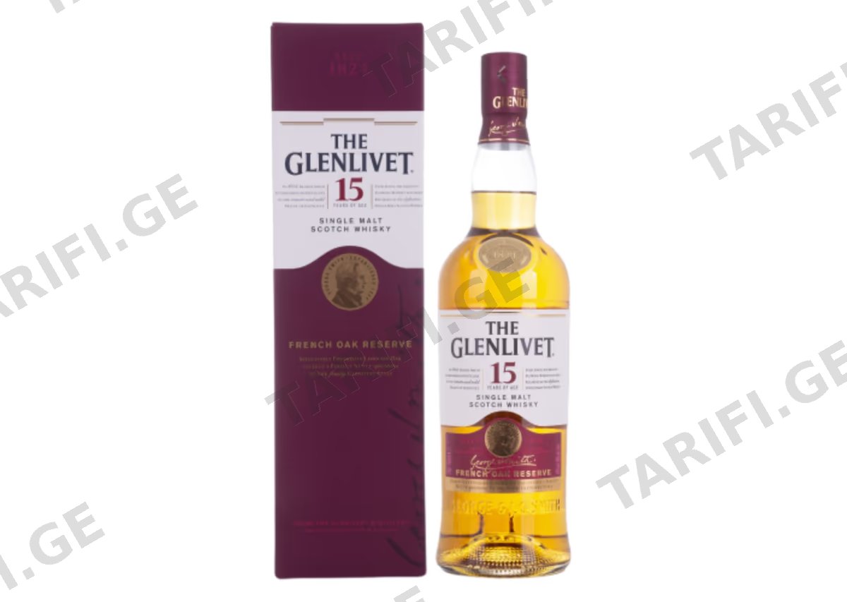 შოტლანდიური ერთალაოიანი ვისკი Glenlivet, 15 წლიანი - 0.7L