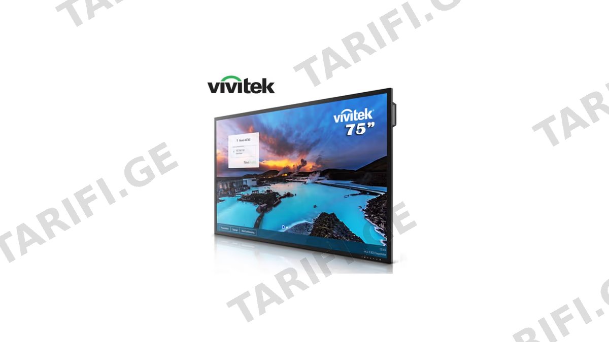 ინტერაქტიული ეკრანი Vivitek NovoDisplay DK751 Panel Size 75” Native Resolution 4K Ultra-HD (3840 x 2160) Android™ v7.1 Speakers 5W x2 (Stereo)
