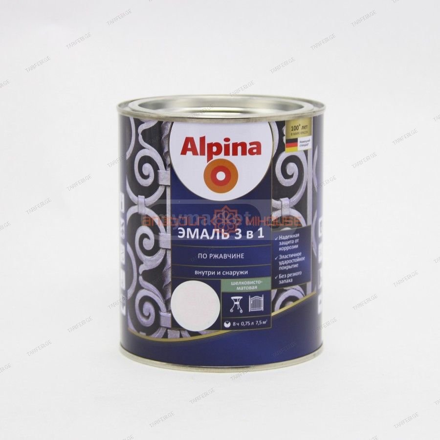 საღებავი ანტიკოროზიული AX BY AP DaR 3in1 RAL 9003 SM 0,75 LT