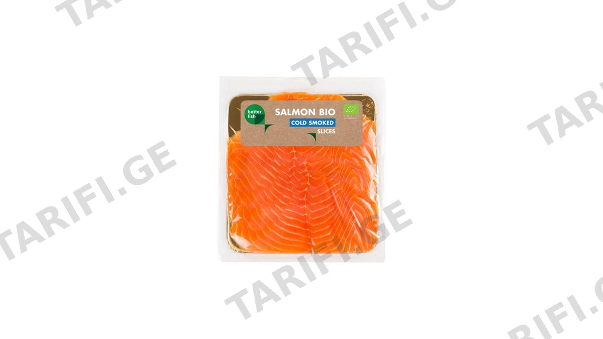 Bio Better Fish შებოლილი ბიო ორაგული ატლანტიკის ოკეანიდან 100გრ