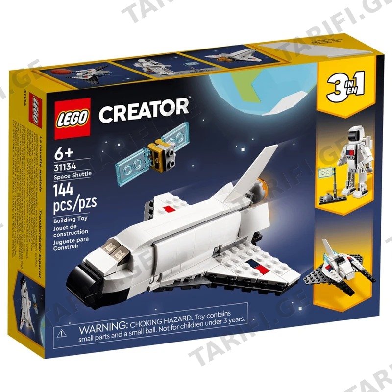 ასაწყობი კონსტრუქცია LEGO 31134 CREATOR 3-IN-1 SPACE SHUTTLE, 144 ნაწილი