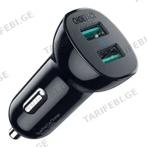 Choetech C0051-V5 36W QC 3.0 Dual USB-A Car Charger (XX-C0051-V5-BK)