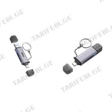 NETAC WK13 Card Reader 2in1 Type-c to USB 3,0. ბარათის წამკითხველი
