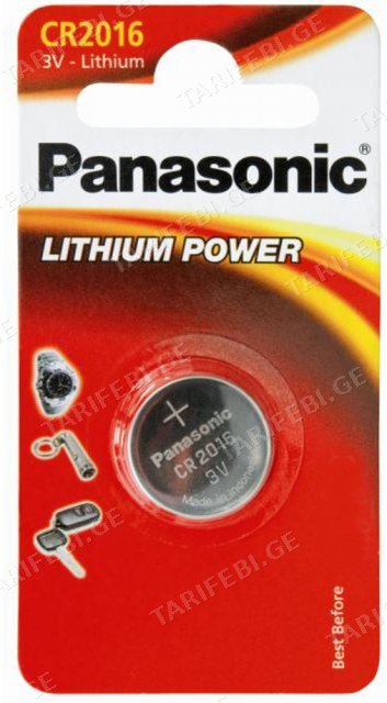 ლითიუმის ელემენტი Panasonic CR2016