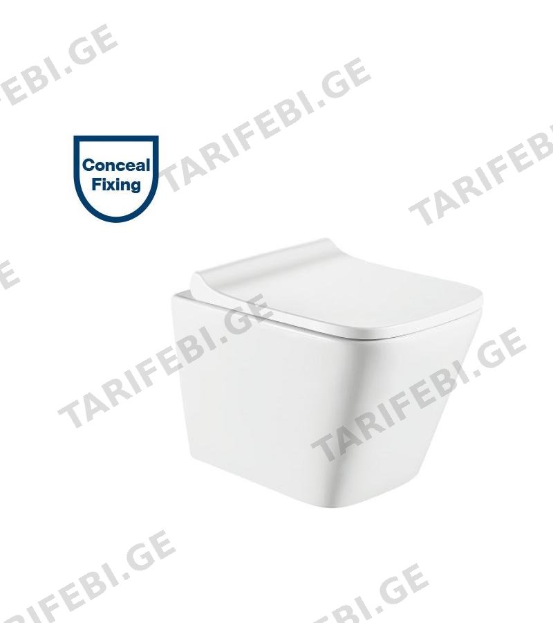 დასაკიდი უნიტაზი LT-052E-UQ3 THAMES თეთრი, სახურავით (Tornado Quiet) LETOP
