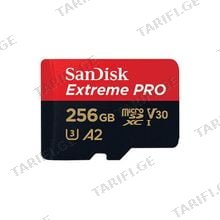 SanDisk 256GB Extreme PRO microSDXC UHS-I V30 A2 200MB/s 256GB SDSQXCD-256G-GN6MA Micro-SD ბარათი