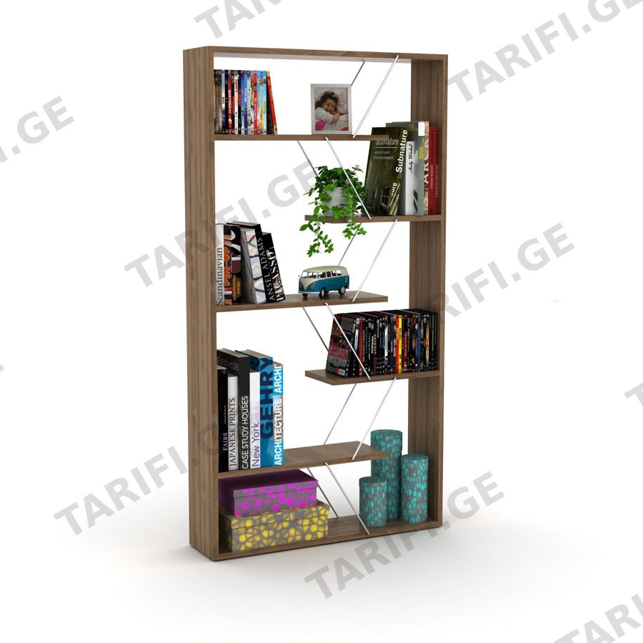 წიგნის თარო Bookcase (Walnut-Chromium) RF160302 (84*15*24)