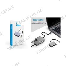 Jasoz H105 (T-H105) Type-C to HDMI+VGA Adapter 4K გადამყვანი