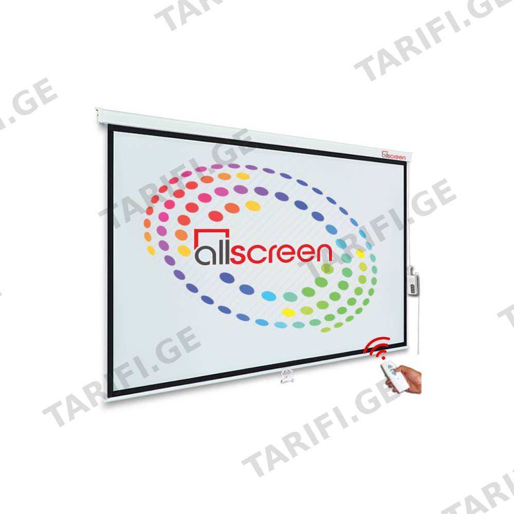 პროექტორის ელექტრო ეკრანი ALLSCREEN ELECTRIC PROJECTION SCREEN 400X270CM HD FABRIC CMP-400270 WITH REMOTE CONTROL 190 inch / 482 SM