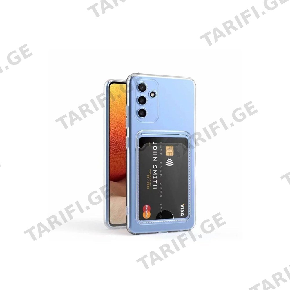 Samsung Galaxy A54 5G Transparent Card Case, გამჭვირვალე ბარათის ჩასადებით ქეისი