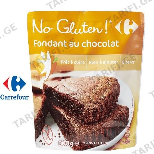 Carrefour გლუტენის გარეშე! შოკოლადის ფონდანტის ტორტი, 500 გ