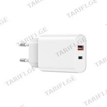 WIwu PD+QC Charger, EU Plug Wi-U002 white 20W