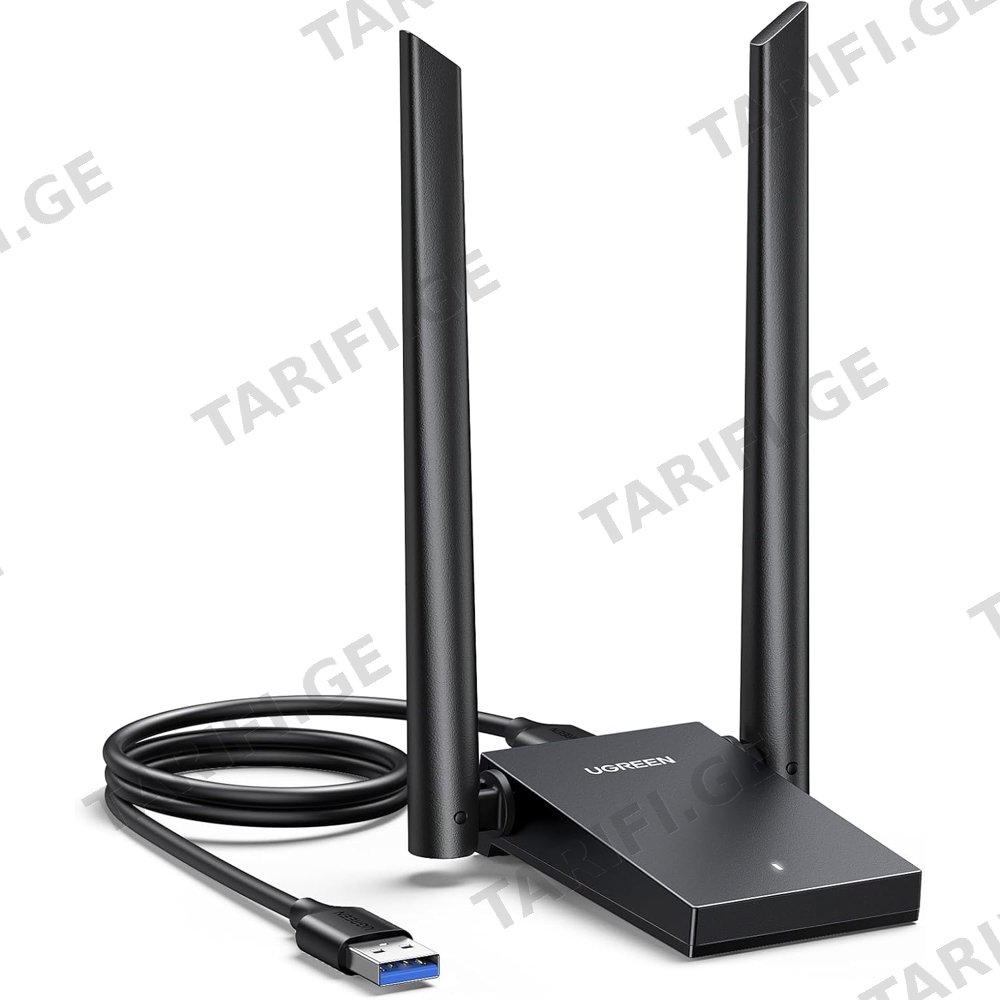 WiFi ადაპტერი UGREEN CM495 (25226), AX1800 WiFi 6 Adapter, Black